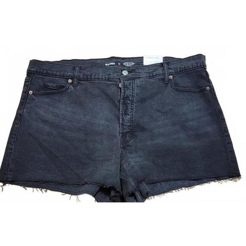 Old Navy Sky-Hi A-Line Higher High-Rise Black Denim Shorts 22 3in Inseam NWT